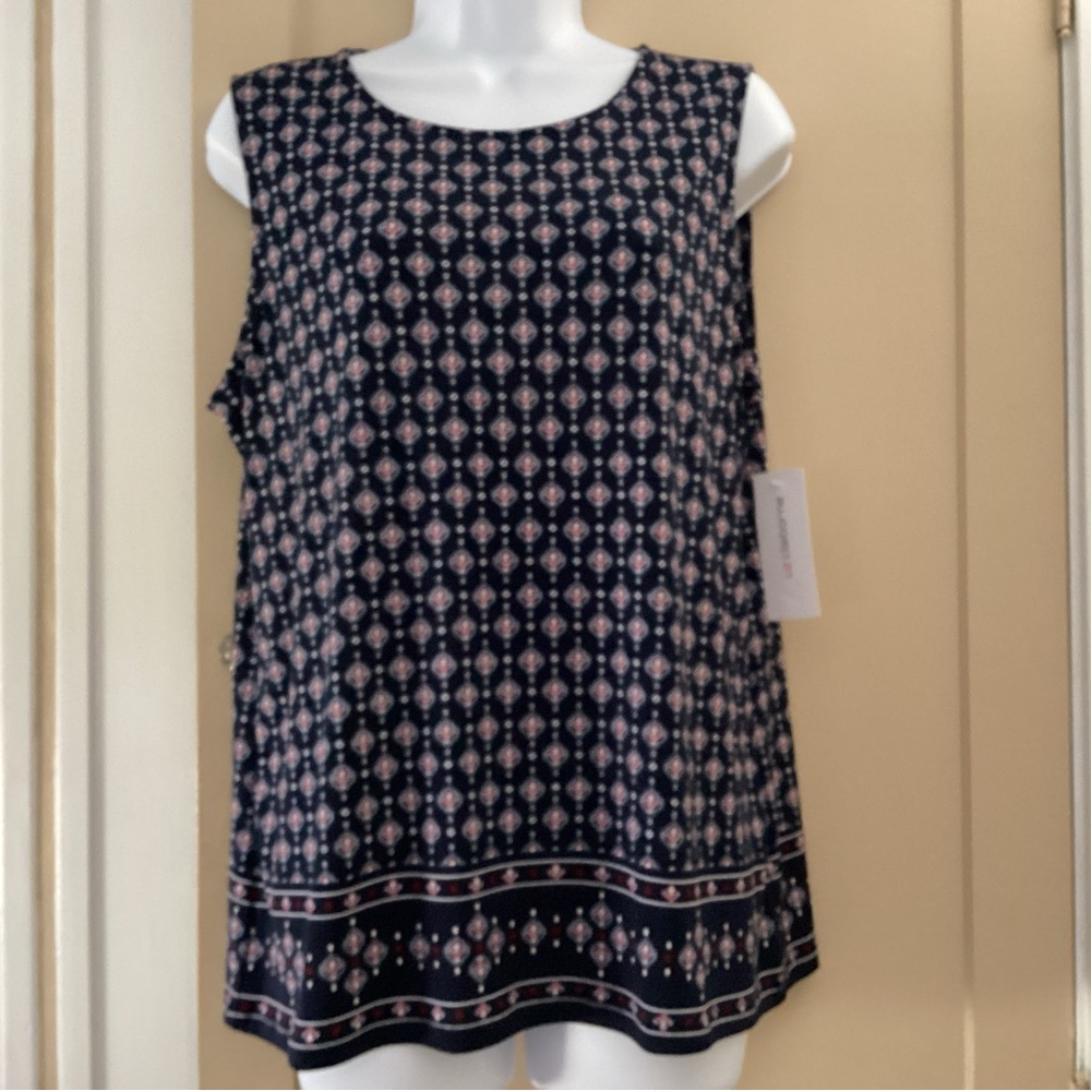 Liz Claiborne Blue Sleeveless Tunic